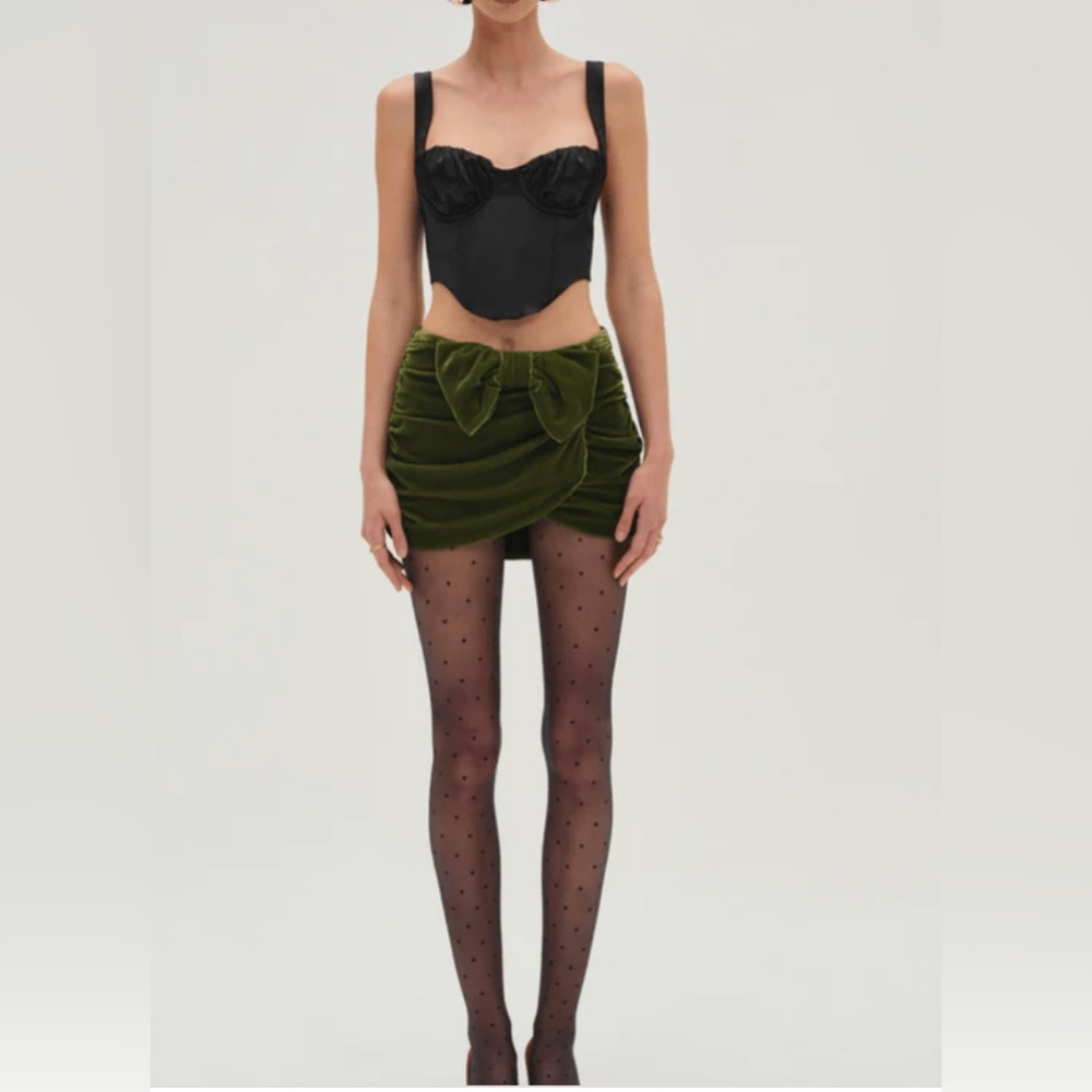 NWT For Love & Lemons Olive Martini Skirt